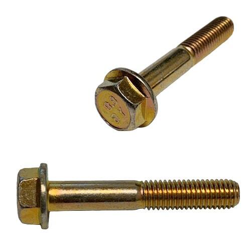 8MFB1217545D6921ZY M12-1.75 X 45 mm Hex Flange Screw (PT), Non-Serrated, DIN 6921, Class 8.8, Zinc Yellow